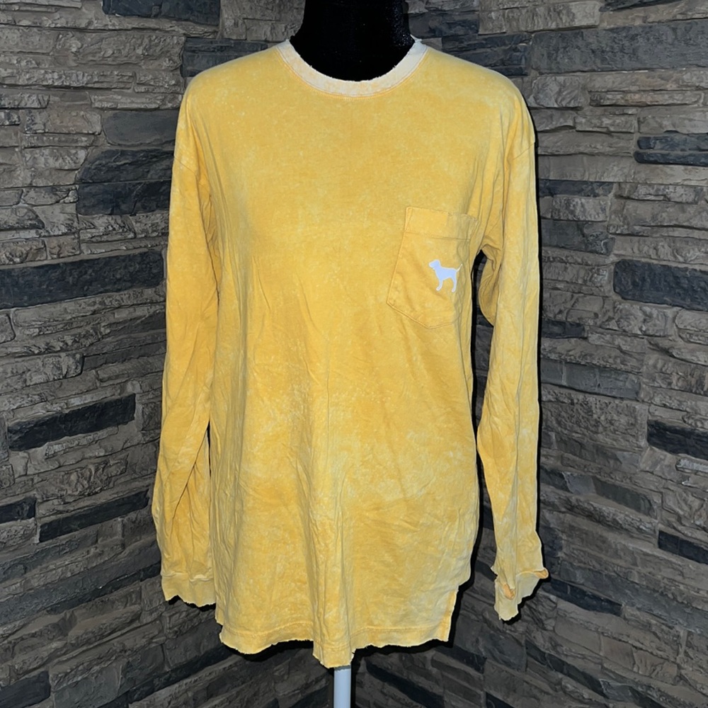 VS PINK Distressed Long Sleeve Tee
